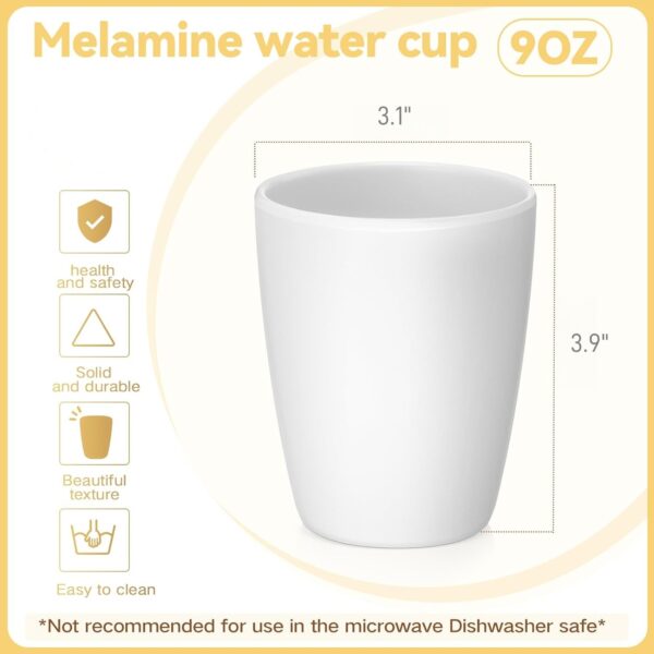 White Melamine Cups 9 Oz/ 270 Ml Item No#10272 - Image 2