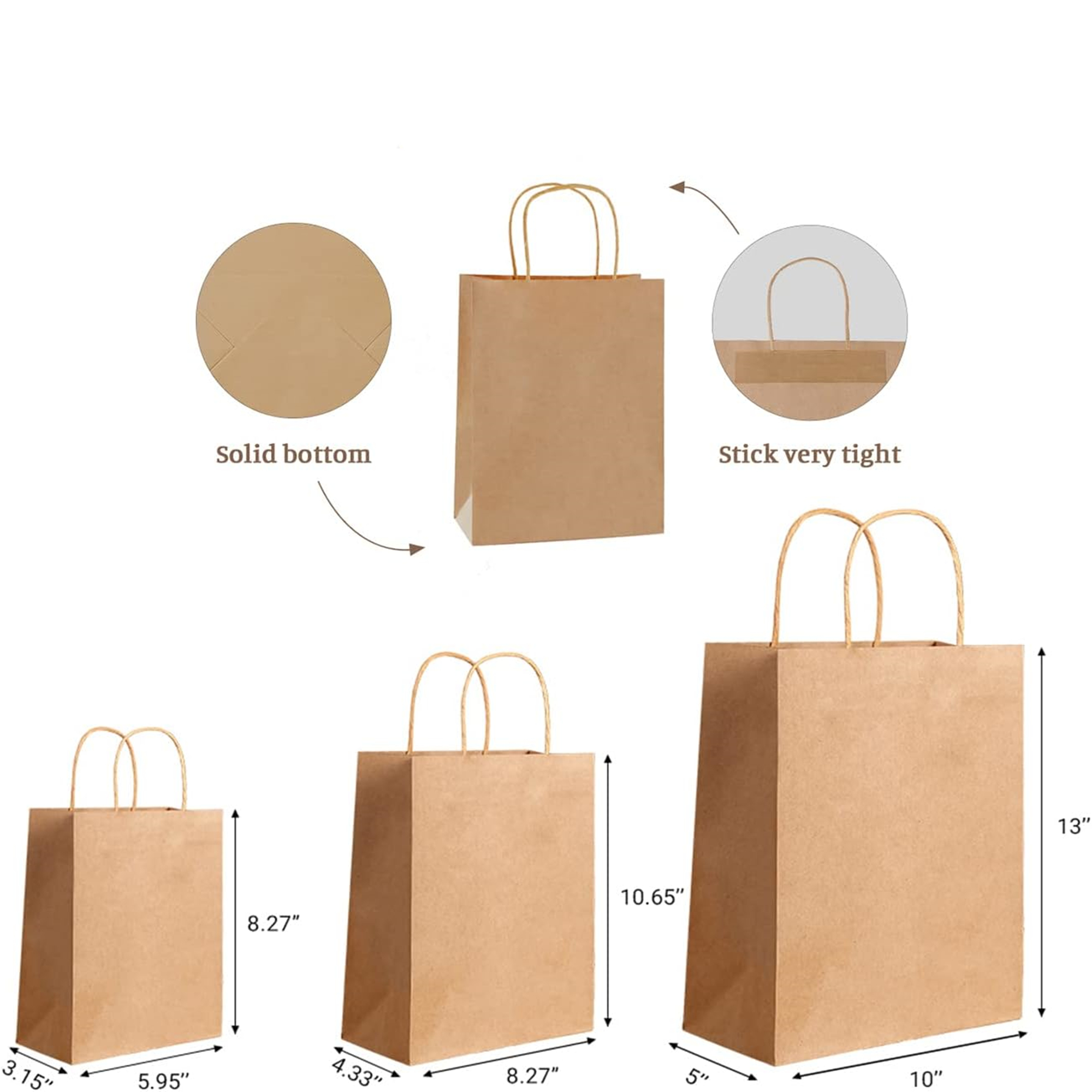 Kraft Paper Gift Bag With Handles Item No#10276 - Image 3