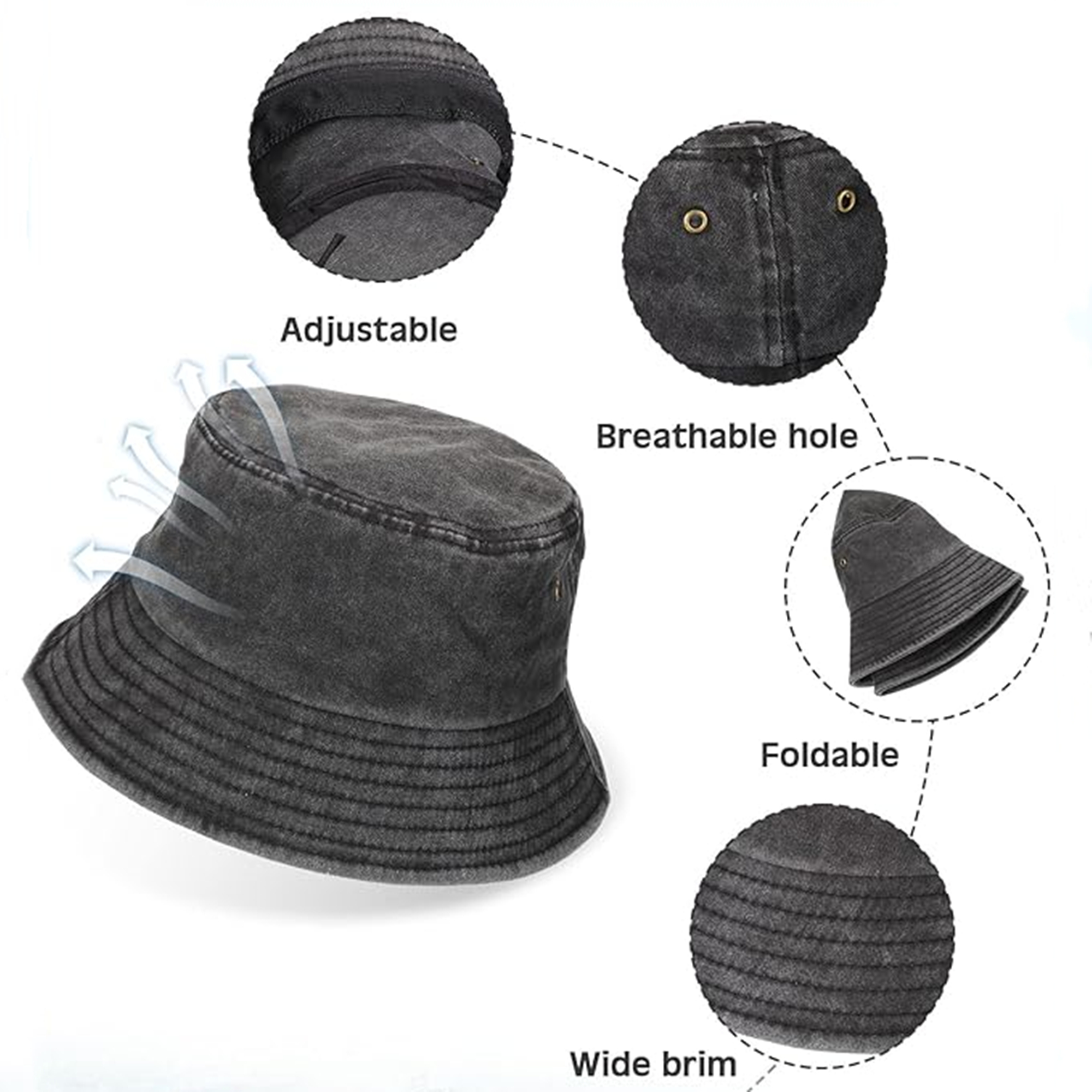 Washed Cotton Bucket Hat Item No#10302 - Image 3