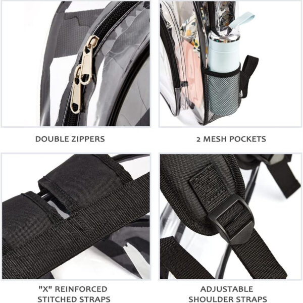 Clear Backpack With Reinforced Strap Item No#10349 - Image 3