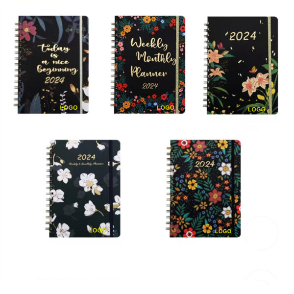 2024 Weekly Monthly Planner Spiral Notebook Item No#10155