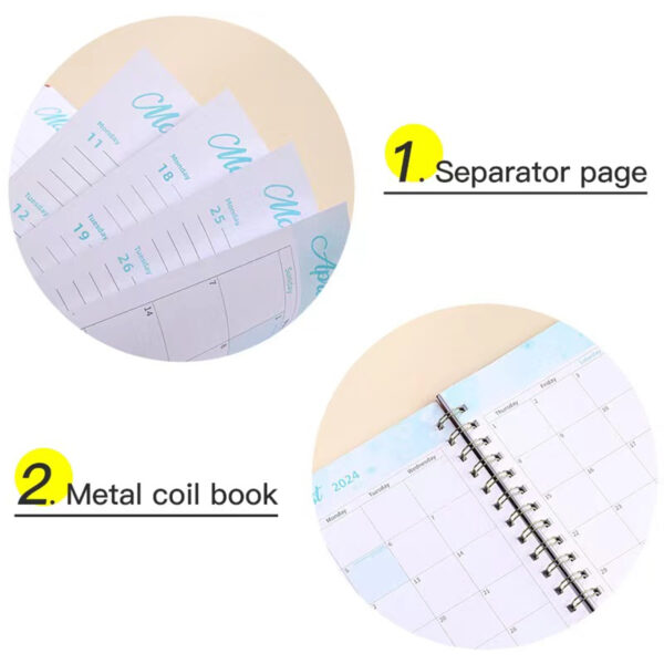 2024 Weekly Monthly Planner Spiral Notebook Item No#10155 - Image 4