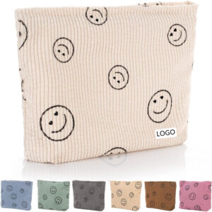 Smiling Face Corduroy Makeup Bag Item No#10160