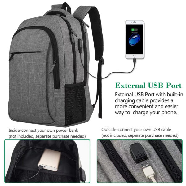 18 Inch Travel Laptop Backpack With Usb Charging Port Item No#10168 - Image 6