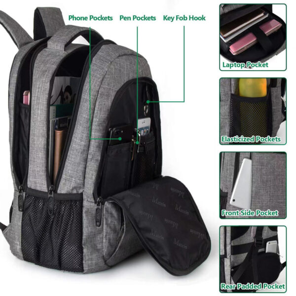 18 Inch Travel Laptop Backpack With Usb Charging Port Item No#10168 - Image 7