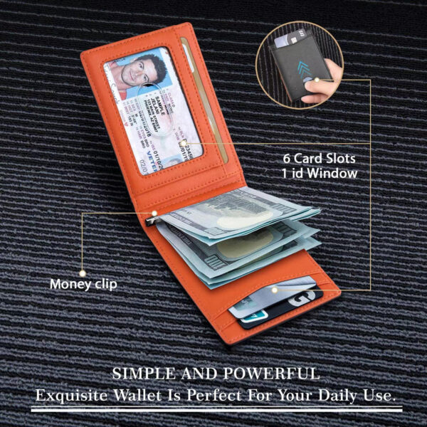 Genuine Leather Slim Wallet Item No#10173 - Image 5