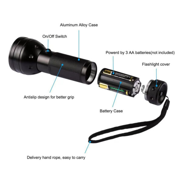 Uv Flashlight For Pet Urine Detecting Item No#10195 - Image 3