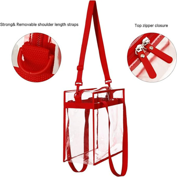 Stadium Approved Clear Tote Bag With Zipper Closure Item No#10199 - Image 3
