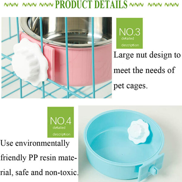 Removable Stainless Steel Hanging Pet Cage Bowl
Item No#10007 - Image 4