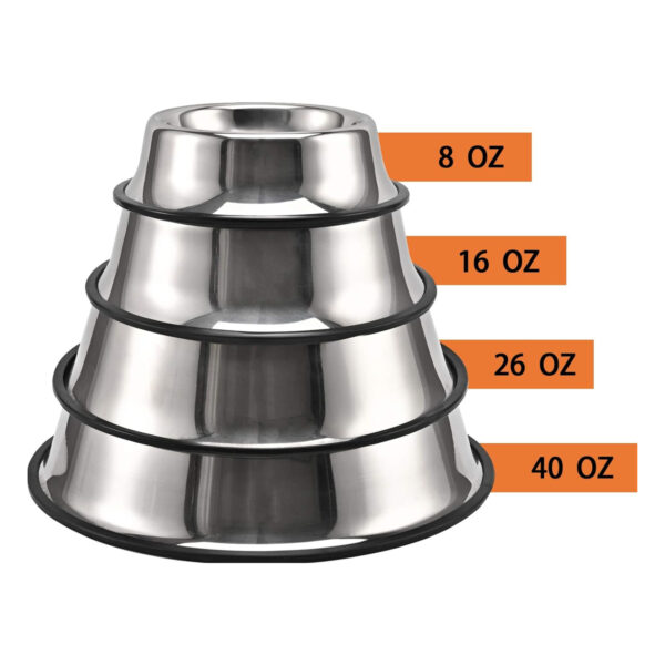 Stainless Steel Dog Bowl with Anti-Skid Rubber Base
Item No#10015 - Image 3