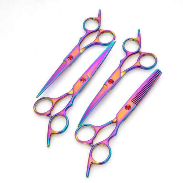 Rainbow coated 6 in 1 Dog Grooming Scissors SetItem No#10022 - Image 2