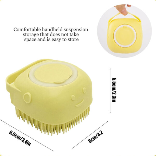 Pet Silicone Bath Brush Comb With Soap Dispenser Item No#10029 - Image 2