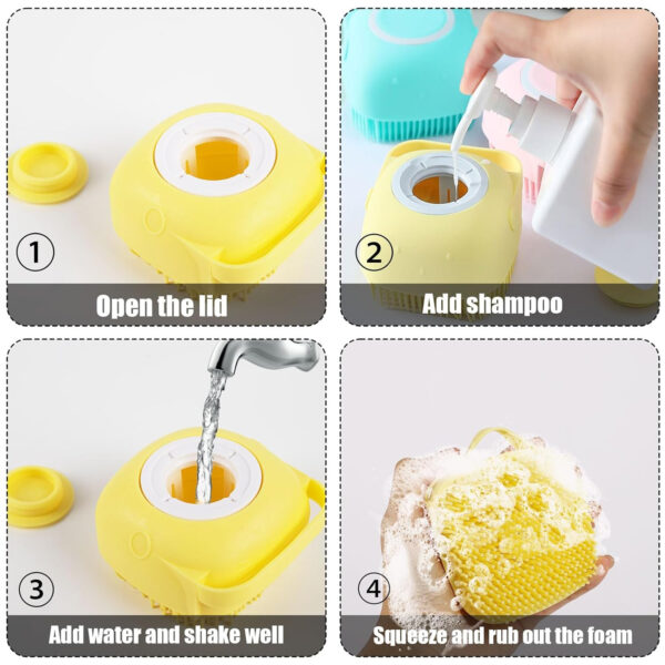 Pet Silicone Bath Brush Comb With Soap Dispenser Item No#10029 - Image 3