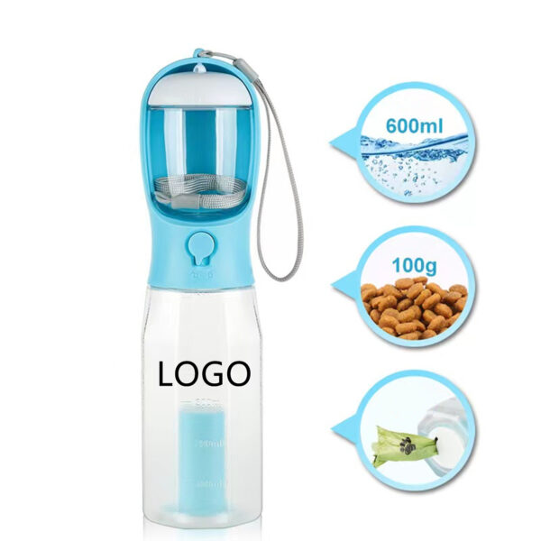 3 in 1 Dog Water Bottle with Food Container and  Poop BagsItem No#10030