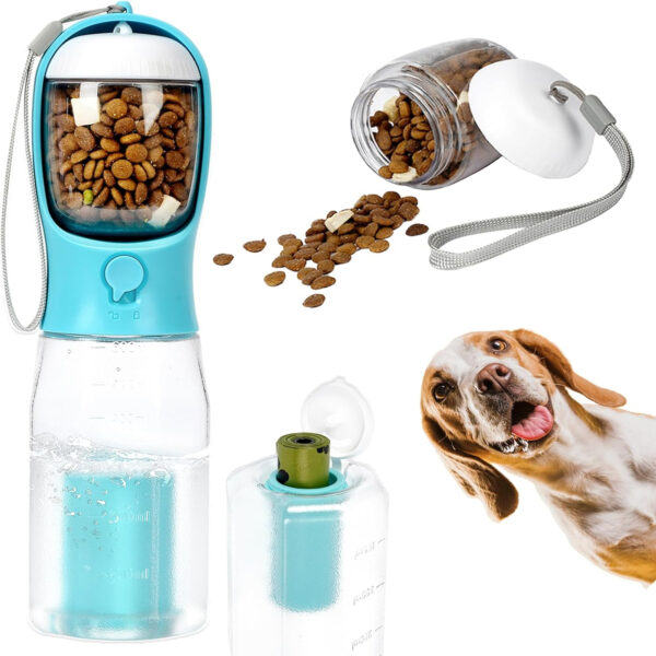 3 in 1 Dog Water Bottle with Food Container and  Poop BagsItem No#10030 - Image 4