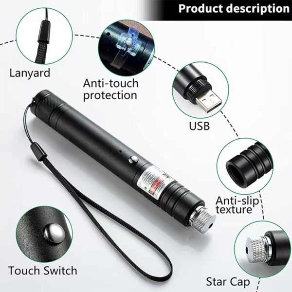 Rechargeable Green Laser Pointer For Cats Toy Item No#10040 - Image 3