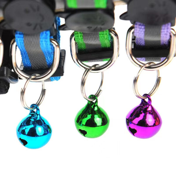 Mixed Colors Reflective Cat Collar With Bell Item No#10043 - Image 3