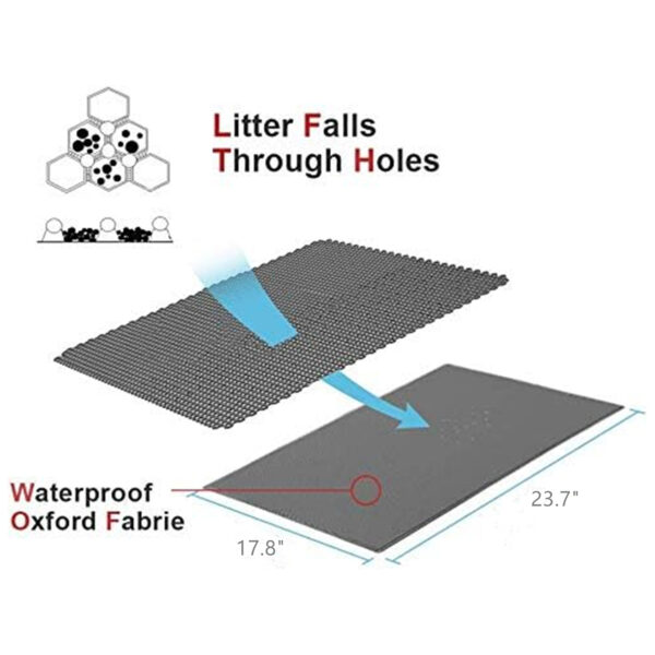 Cat Litter Mat Urine Proof Trapping Mat 23.7X17.8 Inch Item No#10045 - Image 2