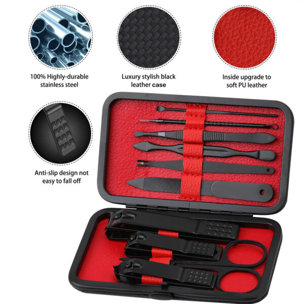 10 In 1 Manicure Set Nail Clippers Pedicure Kit Item No#10052 - Image 2