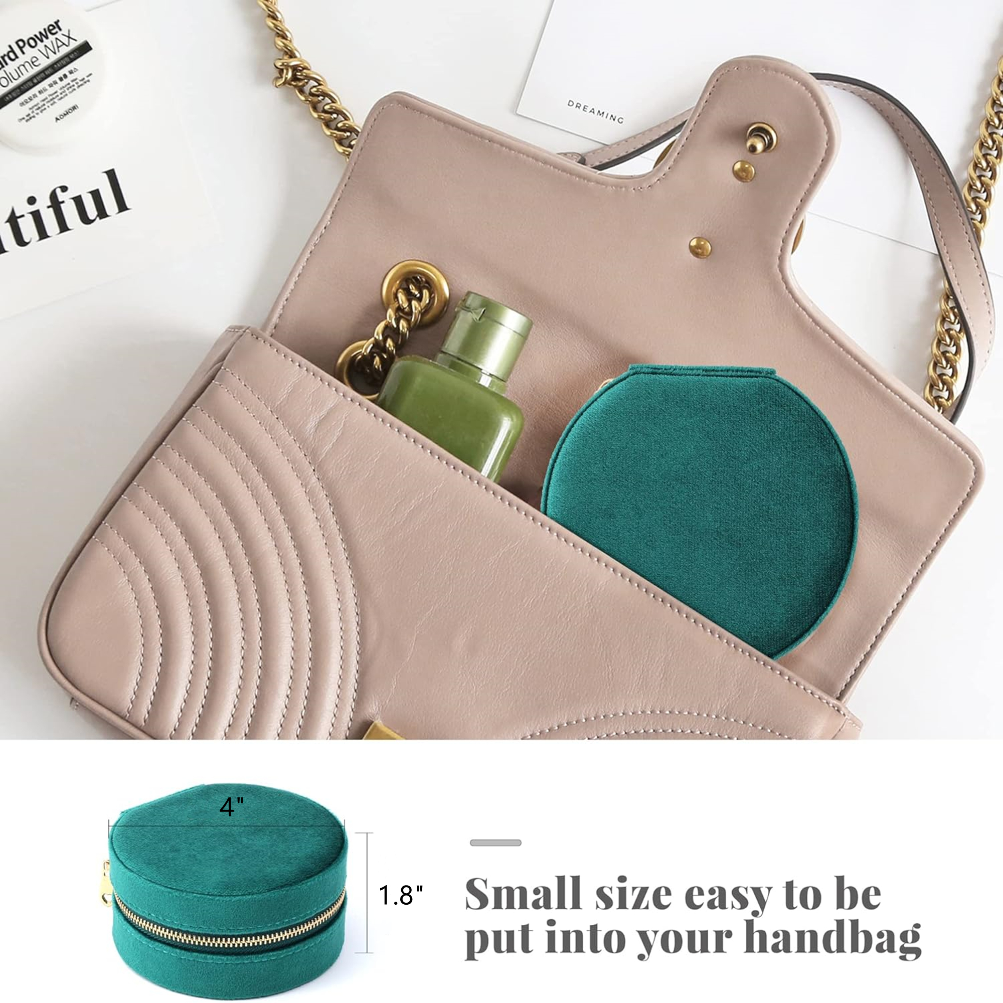 Small Velvet Jewelry Box Travel Organizer Item No#10057 - Image 4