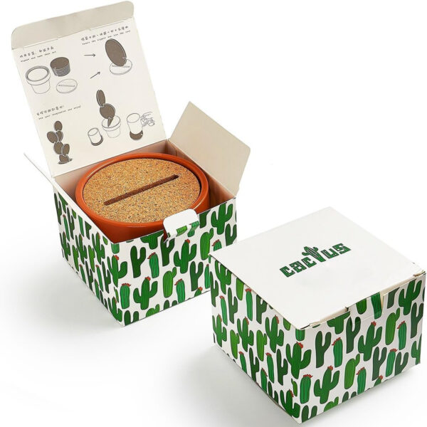 Set Of 6 Diy Cactus Coasters With Flowerpot Holder Item No#10058 - Image 3