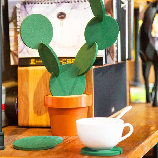Set Of 6 Diy Cactus Coasters With Flowerpot Holder Item No#10058 - Image 4