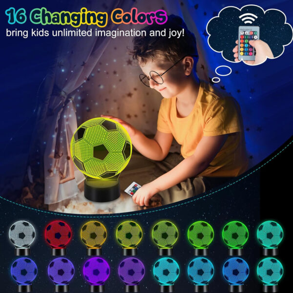 16 Colors Changing Soccer Night Light With Remote Control Item No#10060 - Image 3