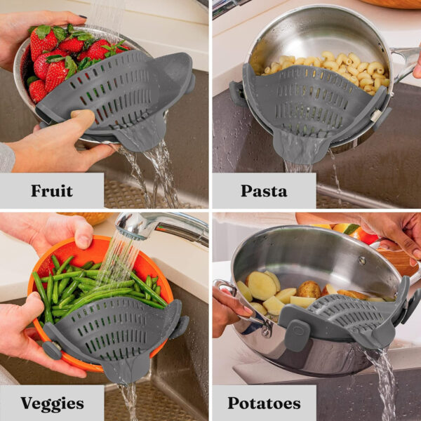 Adjustable Silicone Strainer For Pots, Pans, Bowls Item No#10068 - Image 4