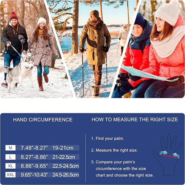 Winter Sport Gloves With Liners Thermal Warm And Touch Screen Item No#10071 - Image 5