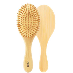 Oval Bamboo Paddle Hair Brush With Bamboo Bristles For Men Women Item No#10073
