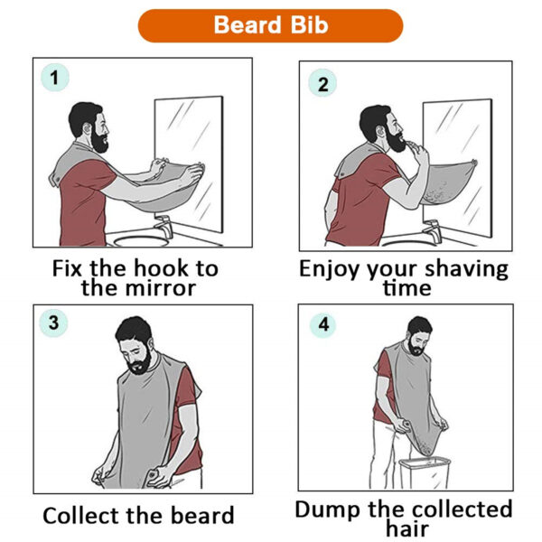 Waterproof Beard Bib Apron for Shaving Item No#10081 - Image 4