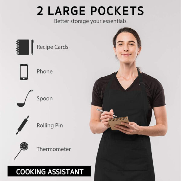 Waterdrop Resistant Adjustable Bib Apron With 2 Pockets Item No#10082 - Image 3