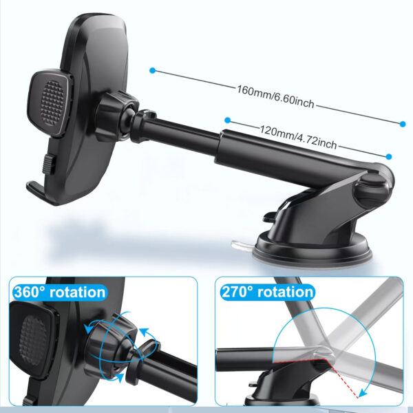 3In1 Suction Cup Phone Mount For Car Item No#10086 - Image 2