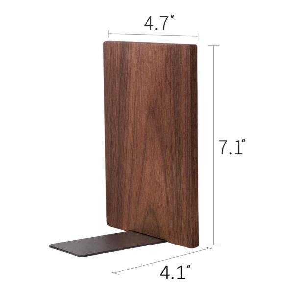 1 Pair Of Wood Walnut Bookends Item No#10100 - Image 2