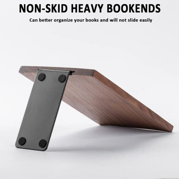 1 Pair Of Wood Walnut Bookends Item No#10100 - Image 3