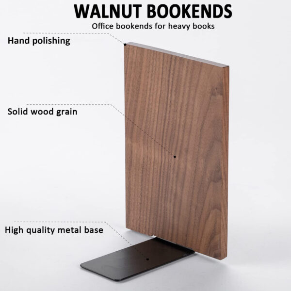 1 Pair Of Wood Walnut Bookends Item No#10100 - Image 4