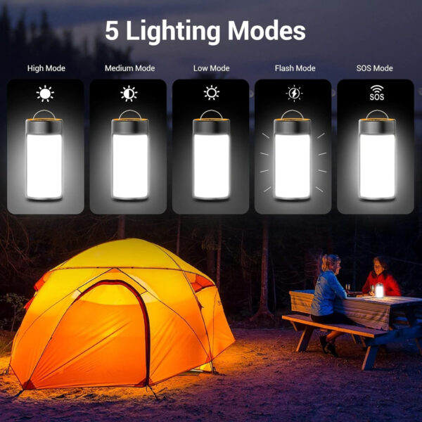 Rechargeable LED Camping Lantern Lights with hookItem No#10107 - Image 3