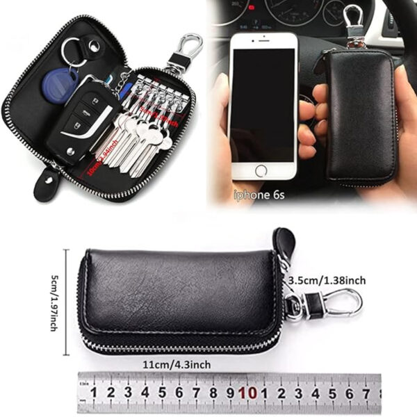 Premium Leather Key Holder Bag With Zipper Closure Item No#10133 - Image 2