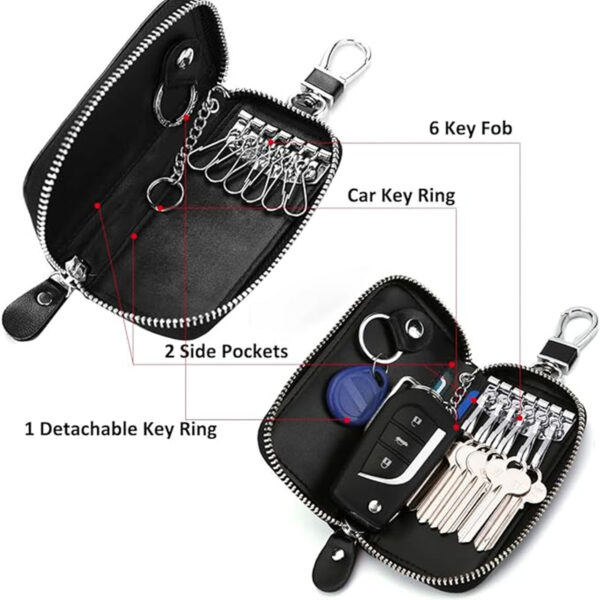 Premium Leather Key Holder Bag With Zipper Closure Item No#10133 - Image 3