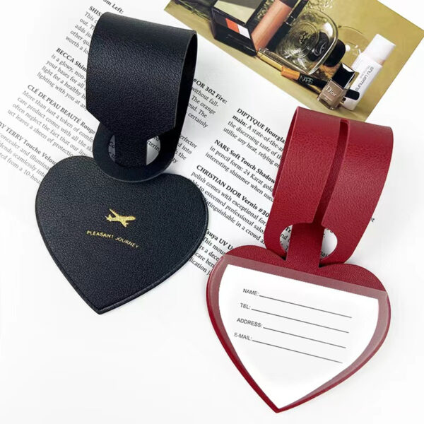 Heart Sharp Leather Luggage Tags For Suitcase Item No#10138 - Image 3
