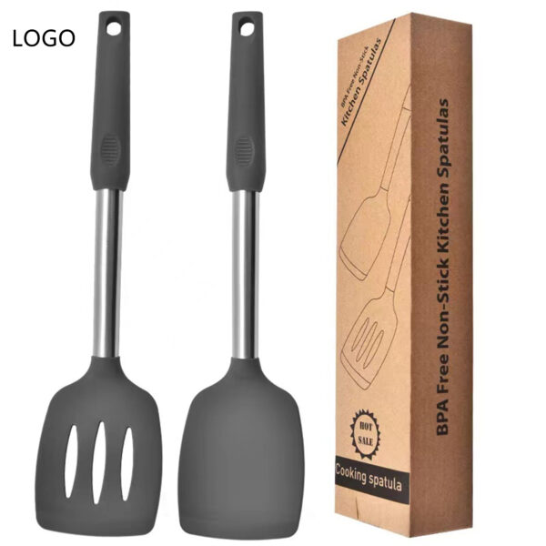 2 Pcs Solid And Slotted Spatulas For Kitchen Cooking Item No#10142
