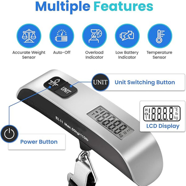 Portable Handheld Luggage Scale With Temperature Sensor Item No#10150 - Image 4