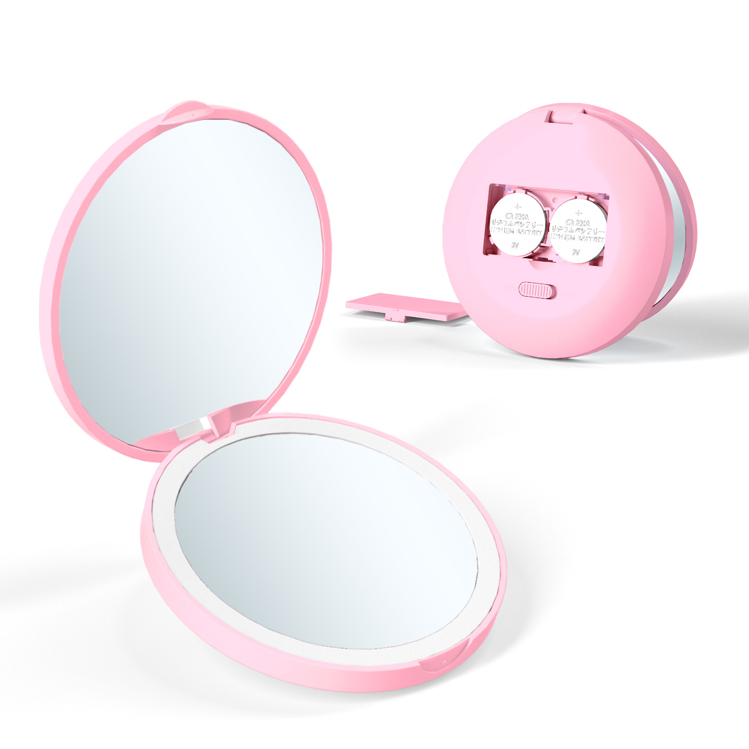 Led Lighted Travel Makeup Mirror 2X Magnification Compacts Item No#10108 - Image 4