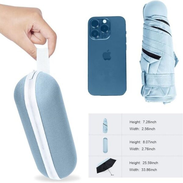 Cloudia Small Mini Umbrella With Case Item No#10389 - Image 3