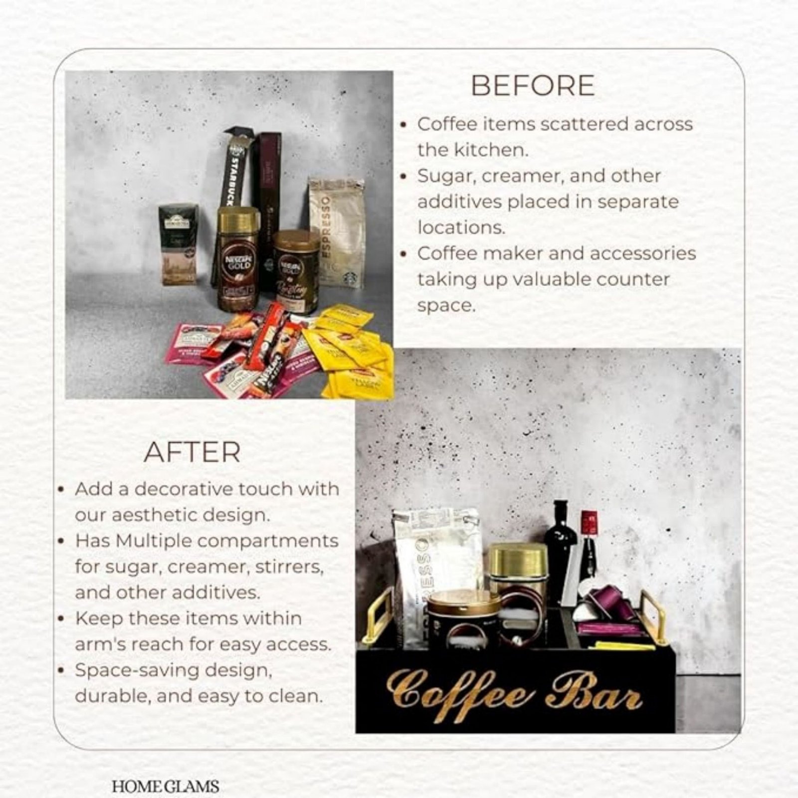 Coffee Bar Organizer Station Item No#10395 - Image 3
