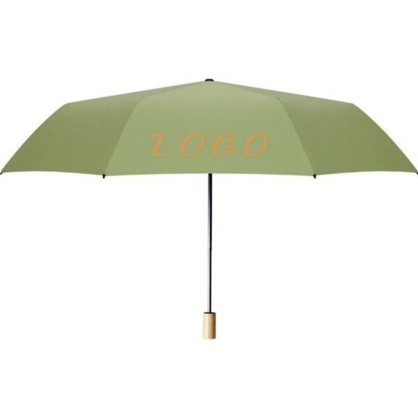 Solid Wood Handle Black Glue Sun Umbrella Item No#10413