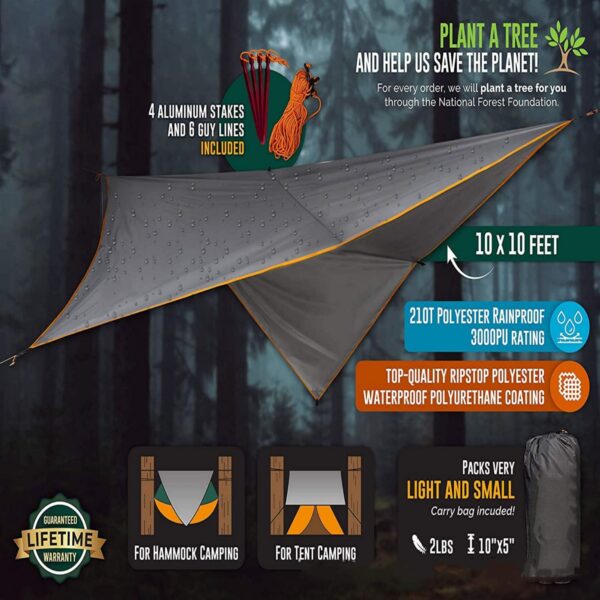 Pu Waterproof Camping tarp Item No#10451 - Image 2