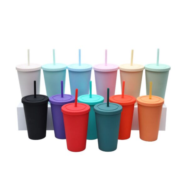 16Oz Double-Layer Straw Cup Item No#10491