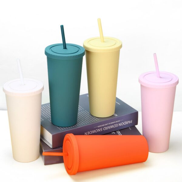 24oz Double-Layer Frosted Straw Cup Item No#10506 - Image 2