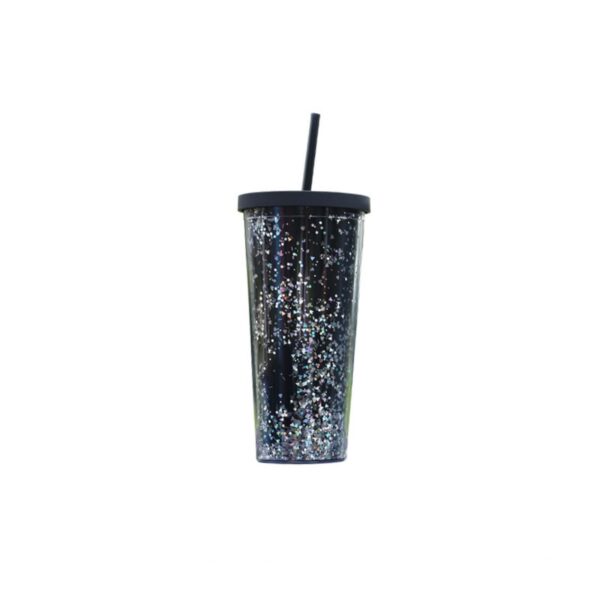 24oz Mixed Sequin Straw Cup Item No#10513 - Image 3